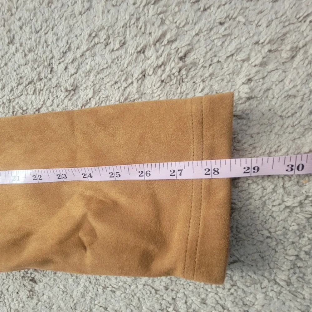 Denim & Co Jacket Womens 2X Faux Suede Button Front Brown Stretch - Picture 7 of 9